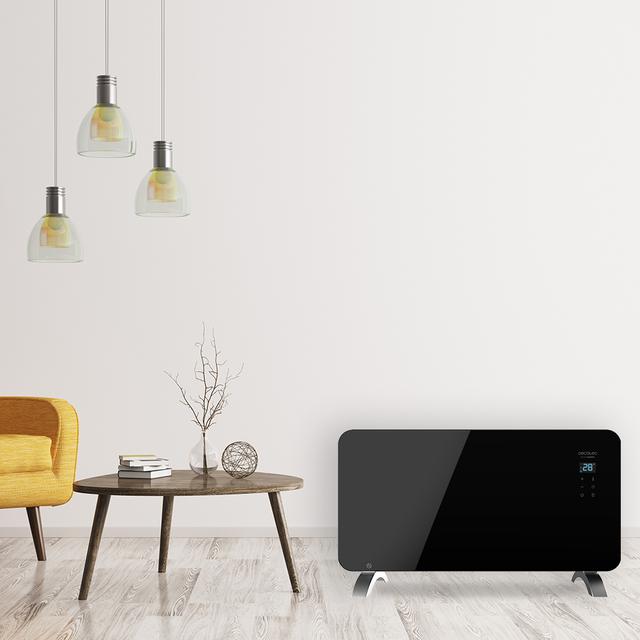 Cecotec Ready Warm 6720 Crystal Connection Convector de 1500 W con placa de cristal y Wi-Fi. Radiador convector eléctrico Wi-Fi 1500 W Precio de fábrica