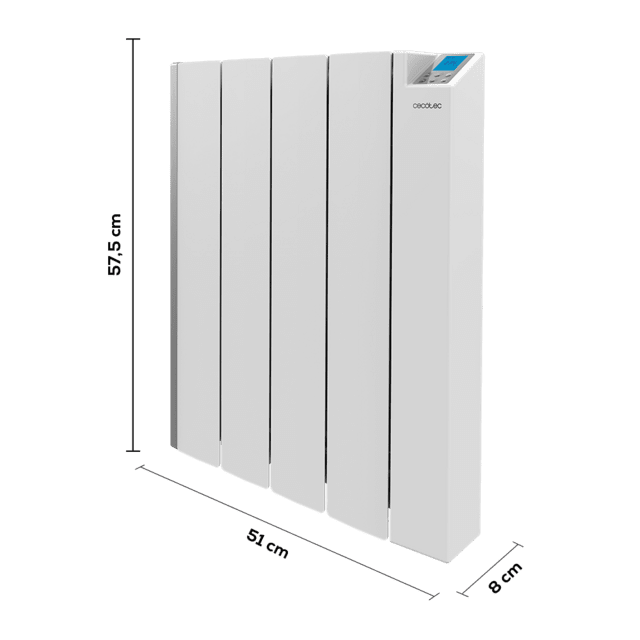 Cecotec ReadyWarm 8000 Thermal Ceramic Connected Emisor térmico con 2000 W de aluminio fundido y tecnología cerámica 8 elementos 28 m² control por Wi-Fi pantalla LCD programador semanal 24/7 protección IPX4 4 modos selecci Promoción por tiempo limitado