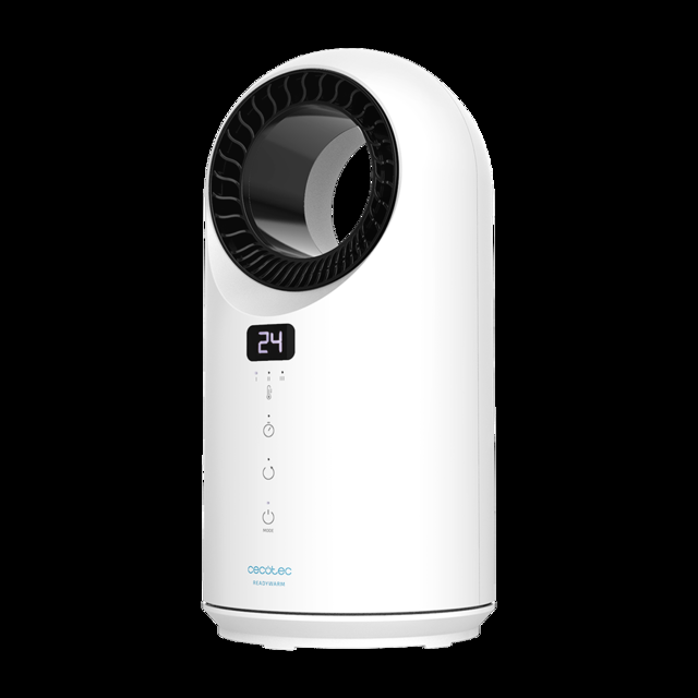 Cecotec Ready Warm 8200 Bladeless Calefactor Bladeless con 1500 W mando a distancia táctil pantalla LED 3 modos oscilación temporizador y triple sistema de seguridad. Calefactor Bladeless