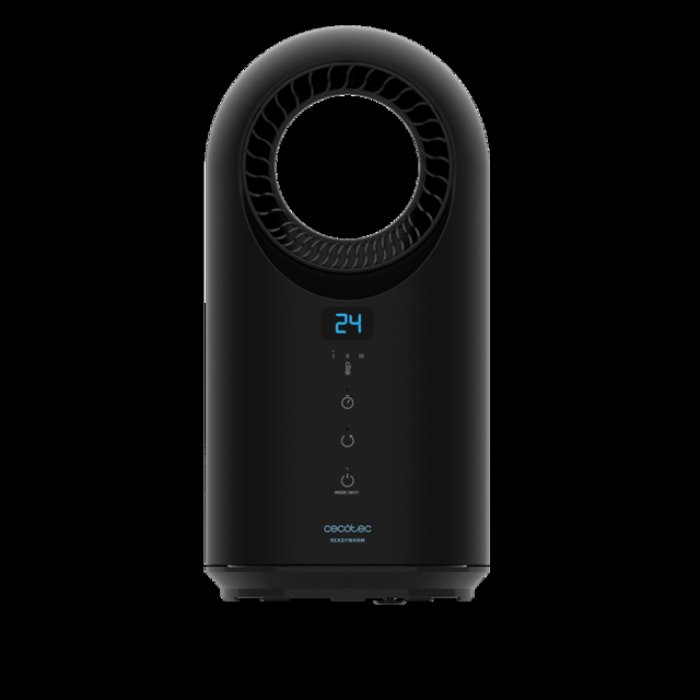 Cecotec Ready Warm 8400 Bladeless Connected Calefactor Bladeless con 1500 W control por Wi-Fi mando a distancia táctil pantalla LED 3 modos oscilación temporizador y triple sistema de seguridad. Calefactor Bladeless Ahorra y exporta