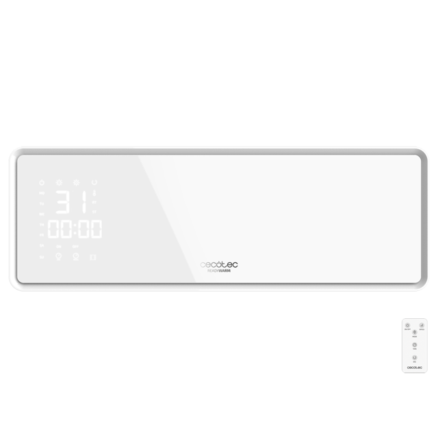 Cecotec Ready Warm 5300 Power Box Ceramic Calefactor cerámico de pared con pantalla LED. 2000 W. Mando a distancia. 3 modos. Temporizador 24 h. Oscilación. IP22. Calefactor de pared eléctrico