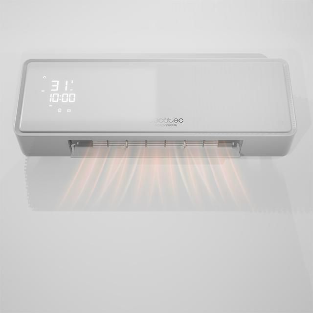 Cecotec Ready Warm 5300 Power Box Ceramic Calefactor cerámico de pared con pantalla LED. 2000 W. Mando a distancia. 3 modos. Temporizador 24 h. Oscilación. IP22. Calefactor de pared eléctrico Descuentos del mes