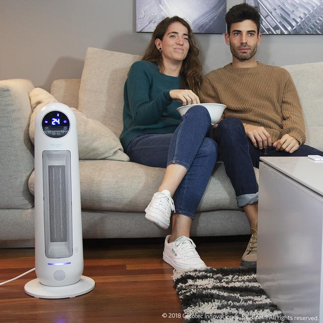 Cecotec Ready Warm 10100 Smart Ceramic de diseño con 2200 W mando a distancia pantalla digital y 3 modos con termostato regulable. Calefactor cerámico 2200 W Precio de fábrica