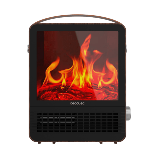 Cecotec ReadyWarm 1500 Ceramic Flames Calefactor cerámico de sobremesa con 1500 W Luz con efecto llamas termostato regulable y 2 modos de funcionamiento. Calefactor cerámico Solo hoy