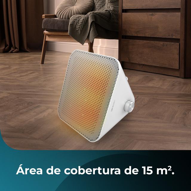 Cecotec ReadyWarm 1500 Max Ceramic Design White Calefactor cerámico de sobremesa con 1500 W termostato regulable y 3 modos de funcionamiento. Calefactor cerámico de sobremesa Superdescuento