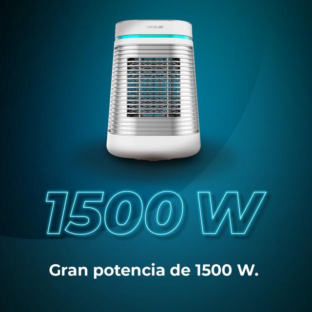 Cecotec ReadyWarm 1550 Max Ceramic Rotate Smart White Calefactor cerámico de sobremesa con 1500 W oscilación pantalla digital termostato regulable y 3 modos de funcionamiento. Calefactor cerámico de sobremesa Ahorra y exporta