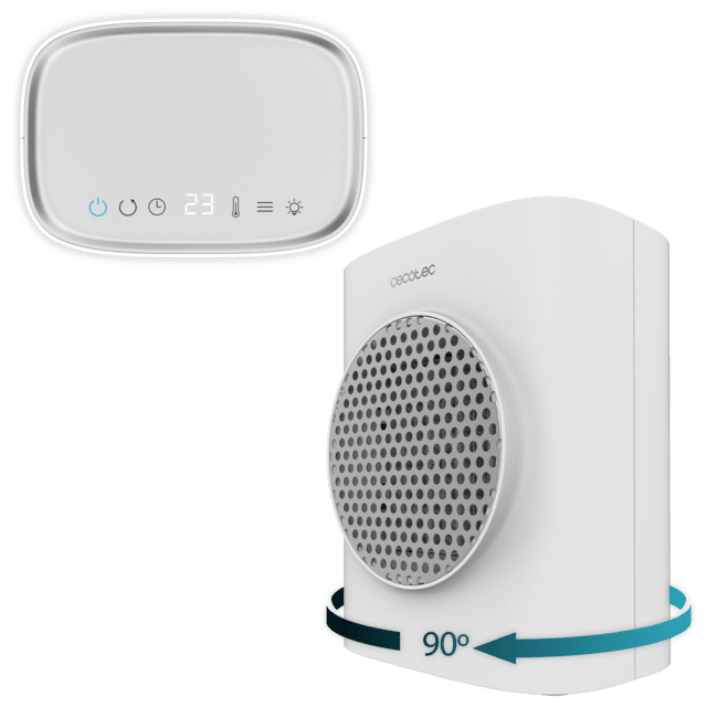 Cecotec ReadyWarm 1570 Max Ceramic Rotate Smart White Calefactor cerámico de sobremesa con 1500 W oscilación pantalla digital termostato regulable y 3 modos de funcionamiento. Calefactor cerámico de sobremesa 1500 W Libre de impuestos