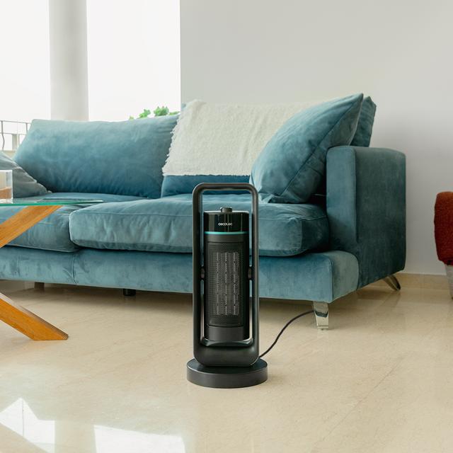 Cecotec Calefactor cerámico ReadyWarm 2000 Max Ceramic Rotate Design Calefactor cerámico de pie con 2000 W oscilación 3 modos de funcionamiento y termostato regulable. Calefactor cerámico de pie 2000 W Descuento por venta flash