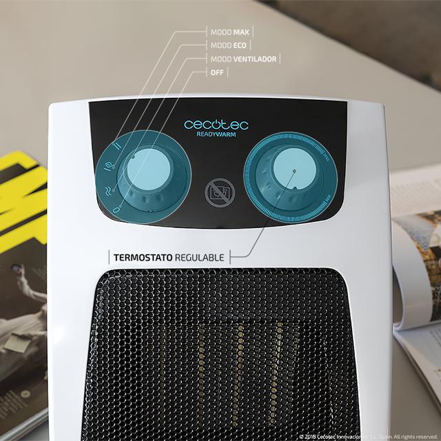 Cecotec Ready Warm 6050 Ceramic Pisa de 2000 W con Ceramic Technology y 3 modos con termostato regulable. Calefactor cerámico 2000W Ofertas