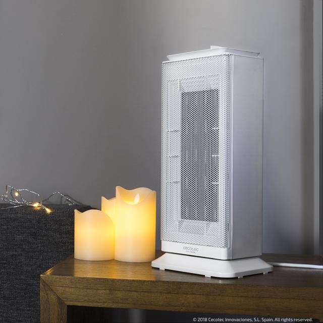 Cecotec Calefactor Baño Cerámico Ready Warm 6200 Ceramic Sky M. 2000 W Termostato Regulable 3 Modos Protección sobrecalentamiento y antivuelco 20 m2Calefactor cerámico vertical 2000 W Gran oferta
