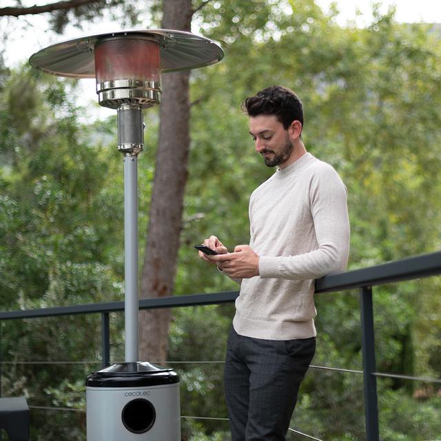 Cecotec ReadyWarm 8800 Outdoor Microclimate Calefactor exterior a gas butano o propano con forma de seta para una mejor distribución del calor. Ruedas para su desplazamiento y termostato regulable. Diseño de acero de gran dura Los más vendidos