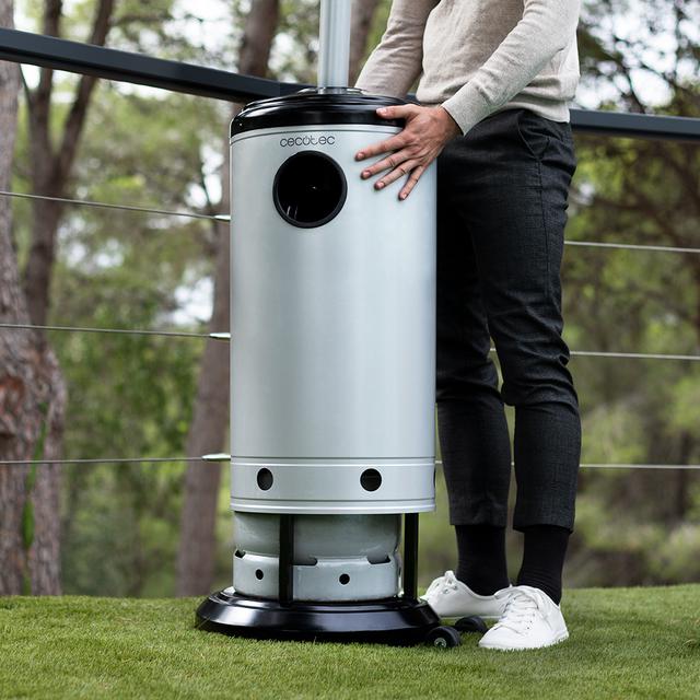 Cecotec ReadyWarm 8800 Outdoor Microclimate Calefactor exterior a gas butano o propano con forma de seta para una mejor distribución del calor. Ruedas para su desplazamiento y termostato regulable. Diseño de acero de gran dura Los más vendidos