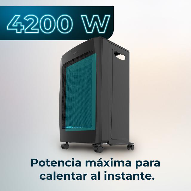 Cecotec ReadyWarm 4200 BlueFlame Portatil Estufa de gas de llama azul plegable con 4200 W 2 niveles de potencia encendido piezoeléctrico y triple sistema de seguridad. Estufa de gas Liquidación