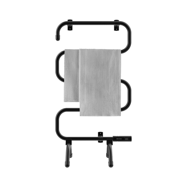 Cecotec ReadyWarm 5000 Towel Black Radiador Toallero Eléctrico Bajo Consumo ReadyWarm 5000 Towel Black 100 W Indicador de luz Sistemas de Seguridad Suelo y Pared Radiador Toallero Eléctrico Mejor oferta