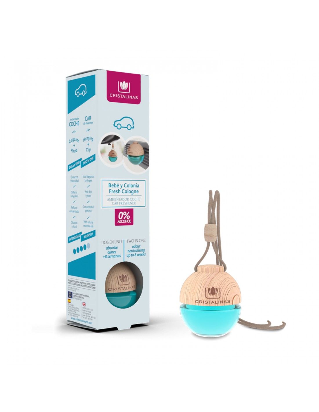 Cristalinas Pack Ambientador Coche + Spray 100ml Bebé y Colonia Última moda