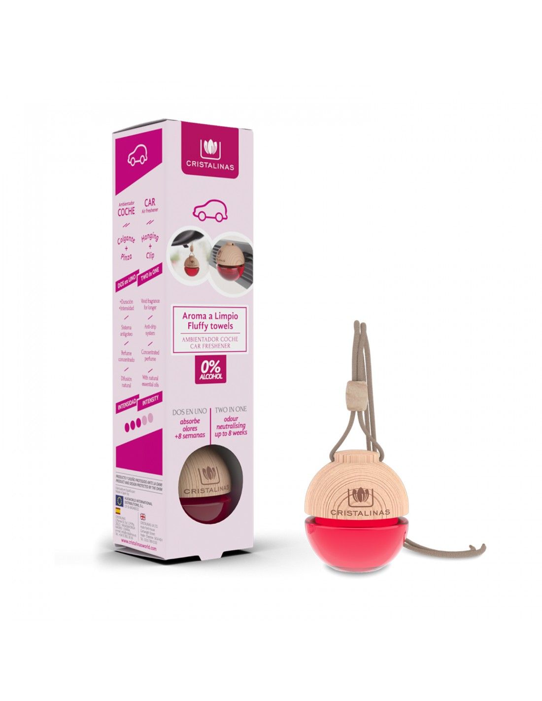 Cristalinas Pack Ambientador Coche + Spray 100ml Aroma a Limpio Grandes ahorros