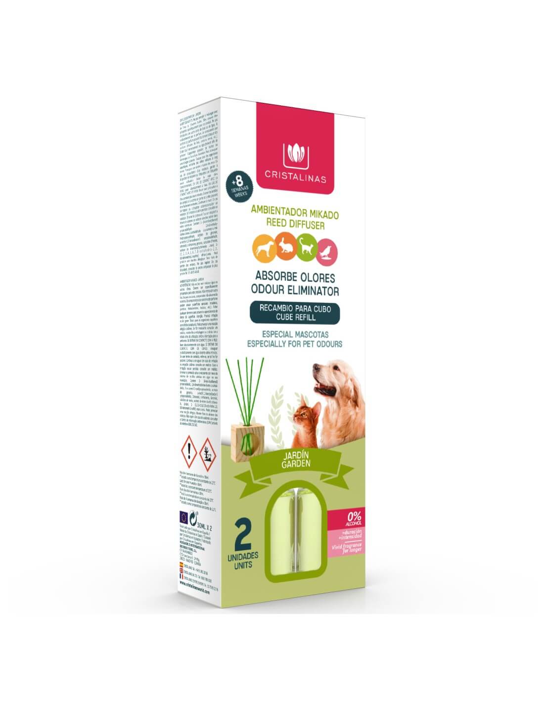 Cristalinas Recambio Mikado Absorbe Olores Mascotas 2x30ml