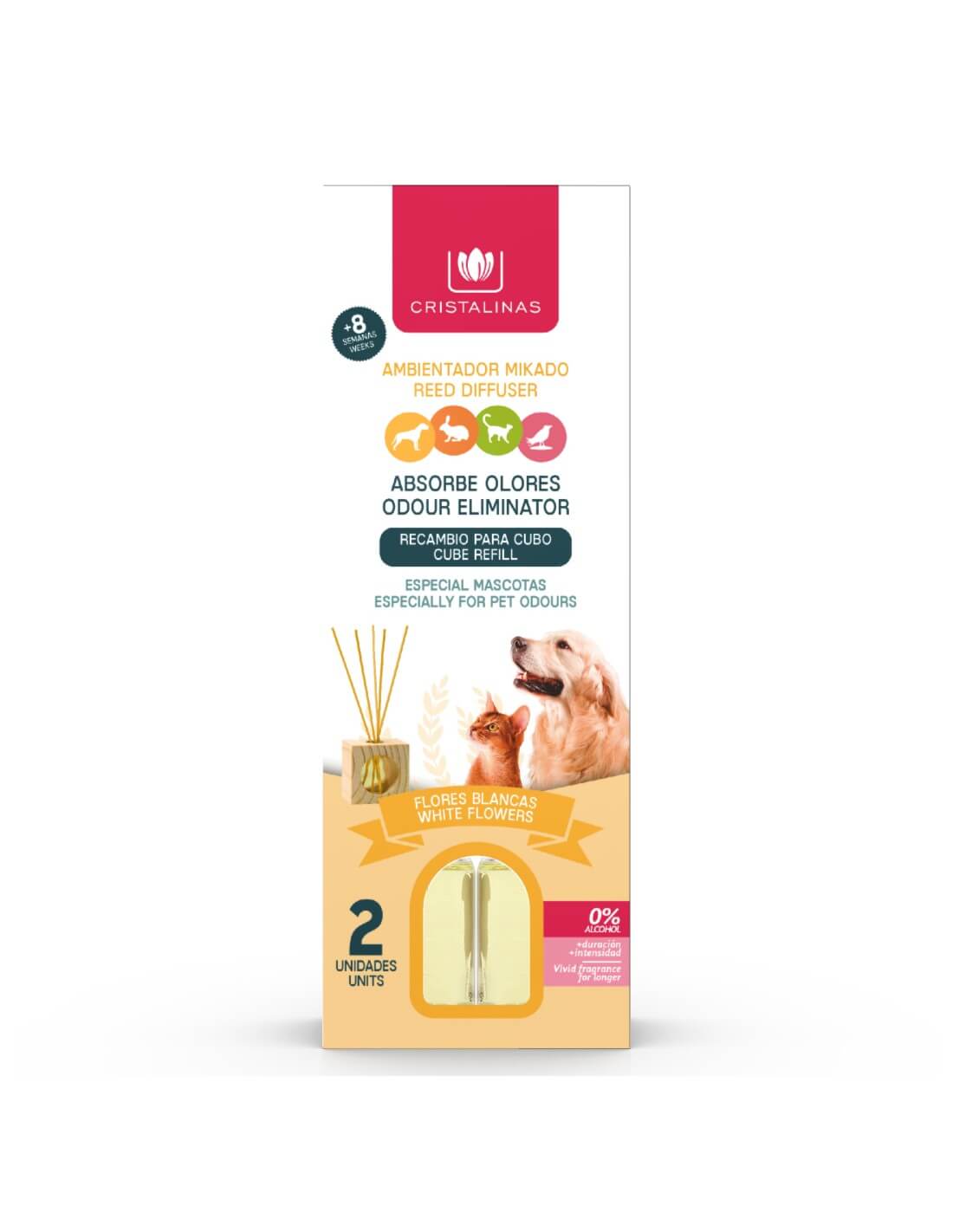 Cristalinas Recambio Mikado Absorbe Olores Mascotas 2x30ml Grandes descuentos