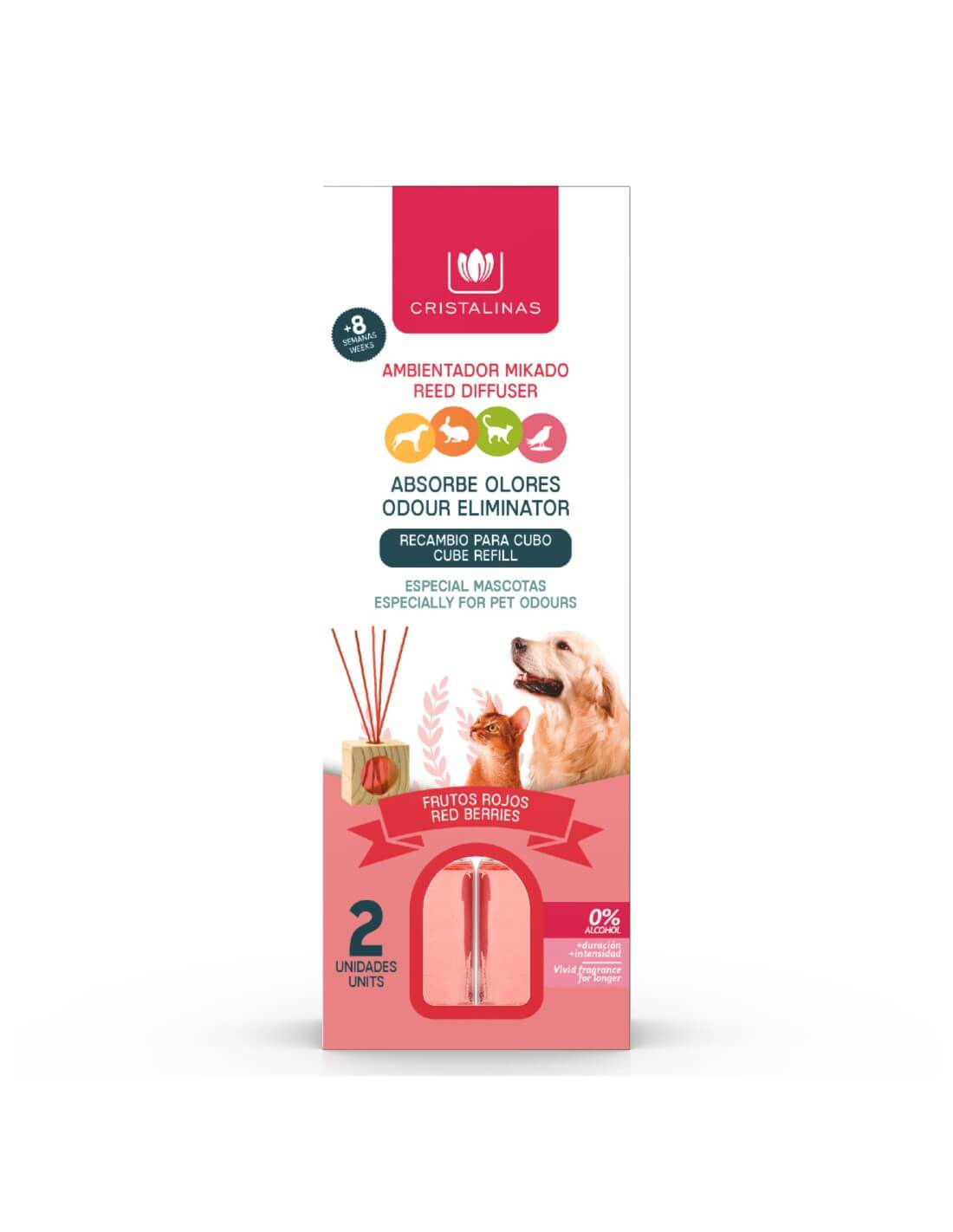 Cristalinas Recambio Mikado Absorbe Olores Mascotas 2x30ml Liquidación