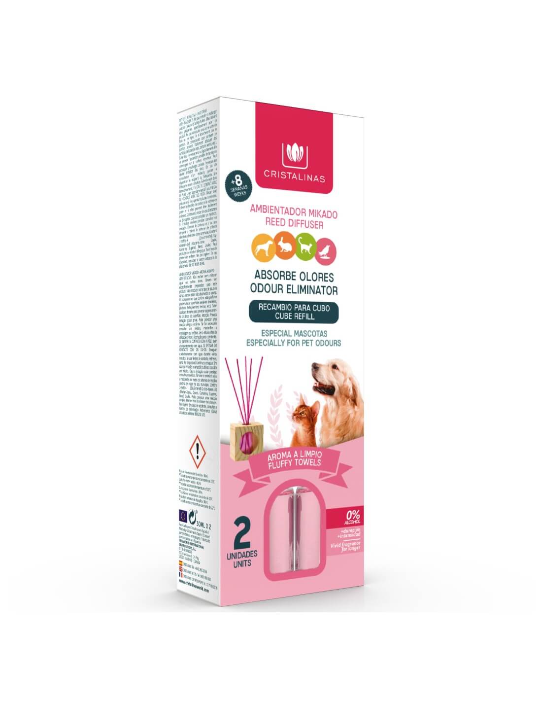 Cristalinas Recambio Mikado Absorbe Olores Mascotas 2x30ml