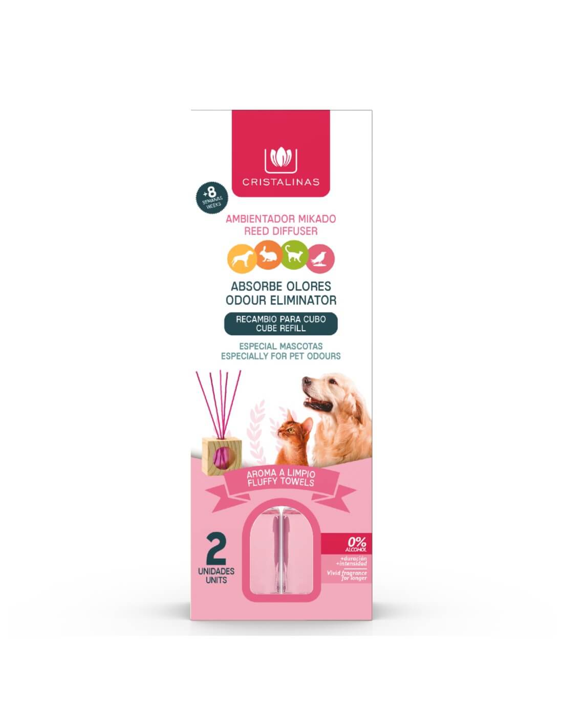 Cristalinas Recambio Mikado Absorbe Olores Mascotas 2x30ml Envío internacional gratuito
