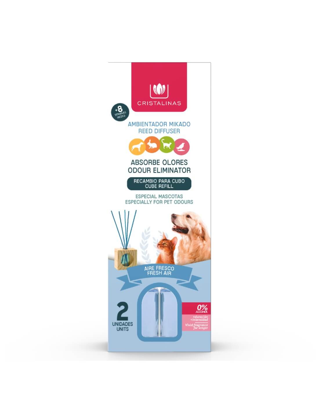 Cristalinas Recambio Mikado Absorbe Olores Mascotas 2x30ml Tienda de fábrica