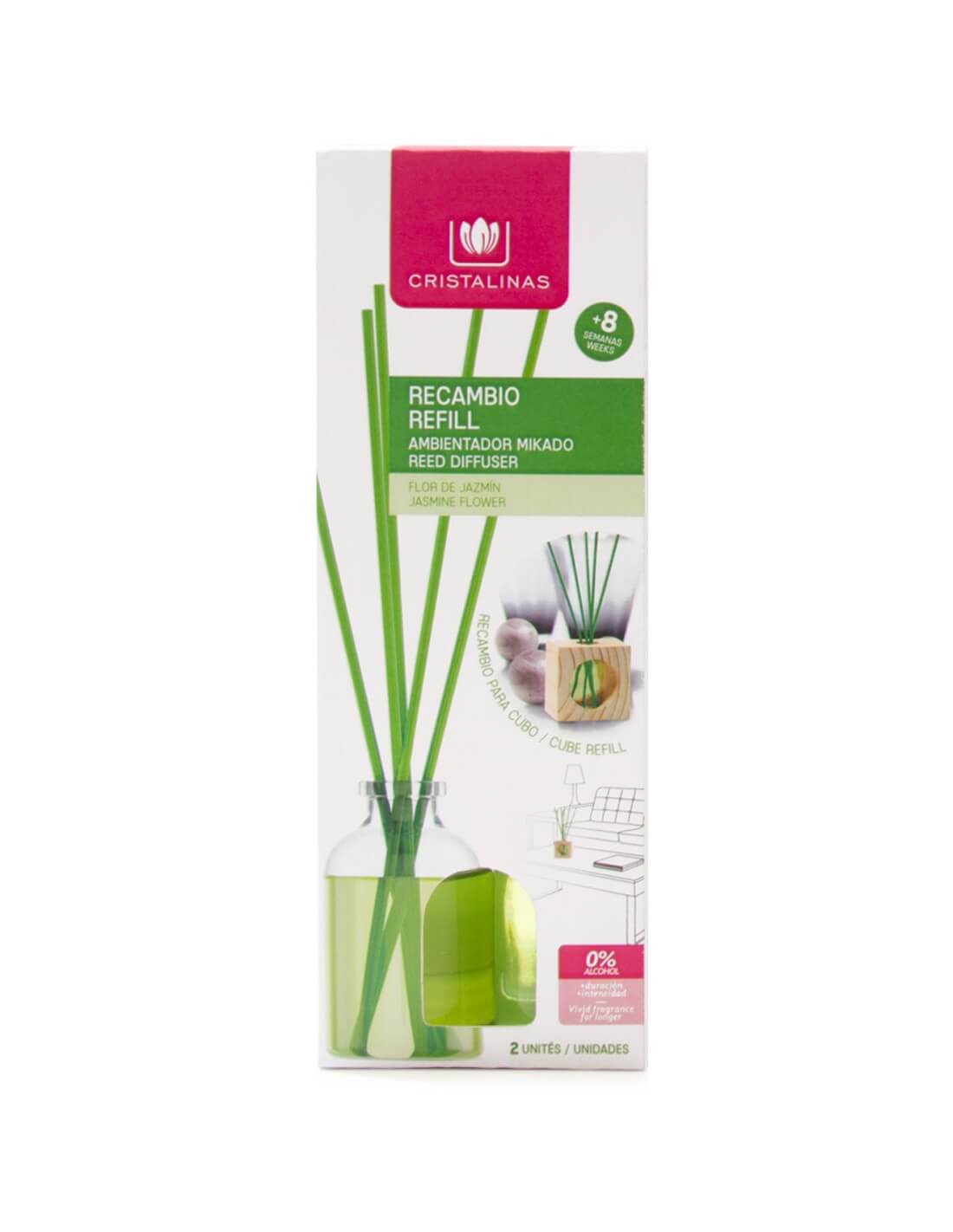 Cristalinas Recambio Mikado Cubo de Madera 2x30ml Ofertas de temporada