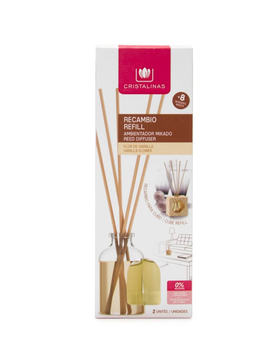 Cristalinas Recambio Mikado Cubo de Madera 2x30ml Ofertas especiales