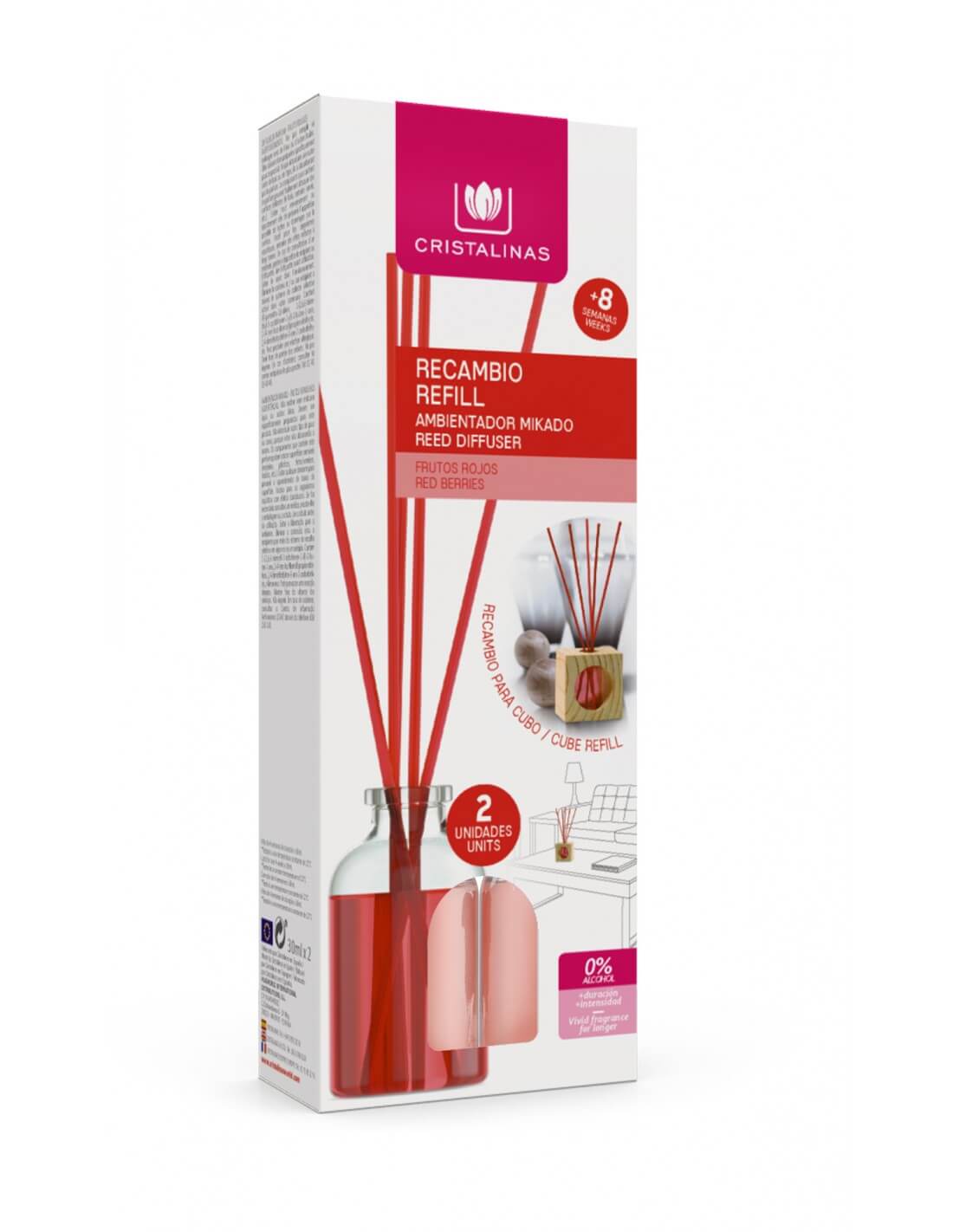 Cristalinas Recambio Mikado Cubo de Madera 2x30ml