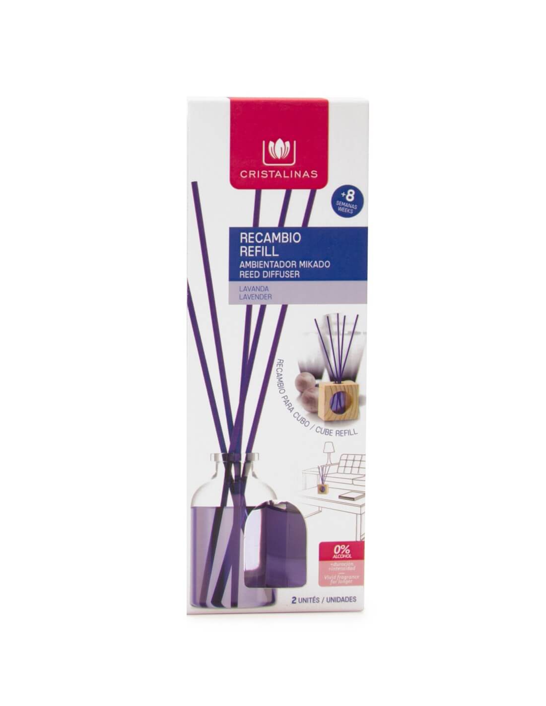 Cristalinas Recambio Mikado Cubo de Madera 2x30ml Rebajas de fin de temporada