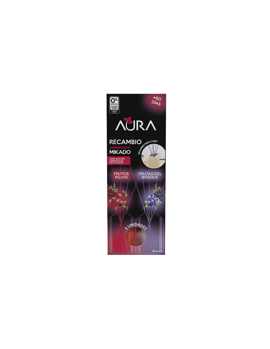 Cristalinas Recambio Mikado Cubo de Madera 2x30ml Aura Outlet