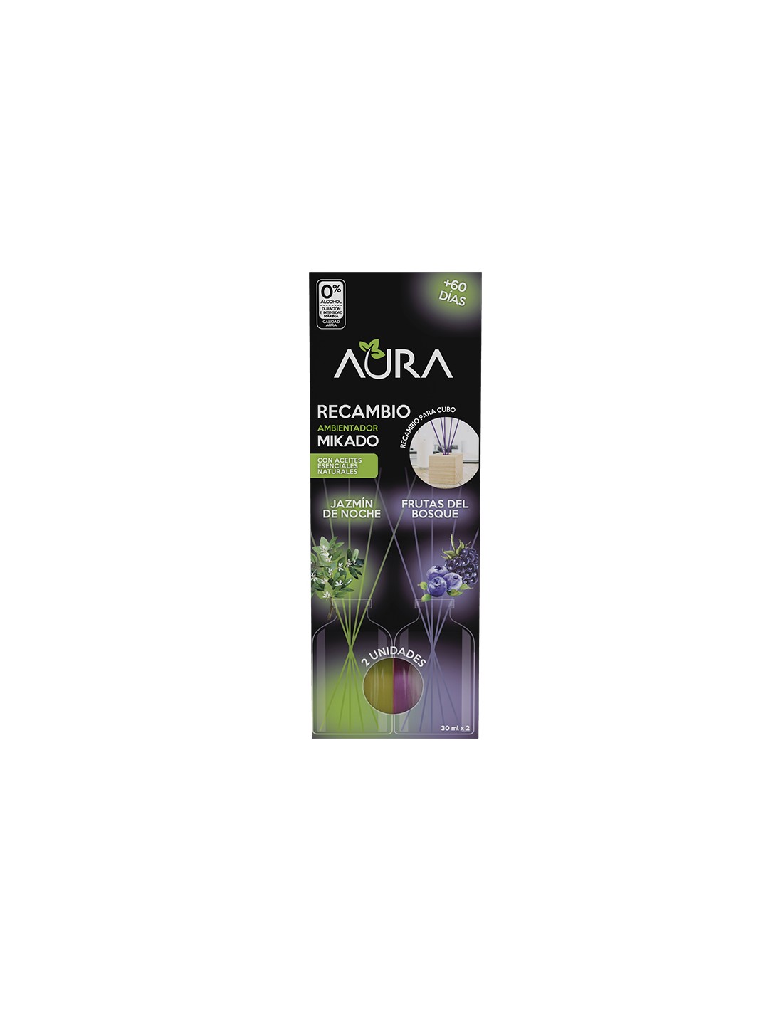 Cristalinas Recambio Mikado Cubo de Madera 2x30ml Aura Outlet online