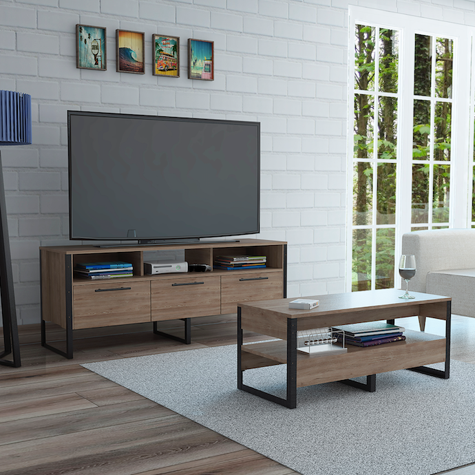 Deco home Combo Rack de TV + Mesa de Centro Mágnum Descuento