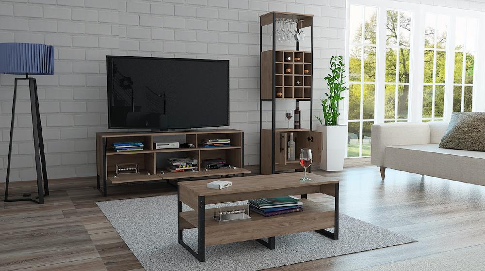 Deco home Combo Mágnum Bar+Rack tv+Mesa de Centro Tienda