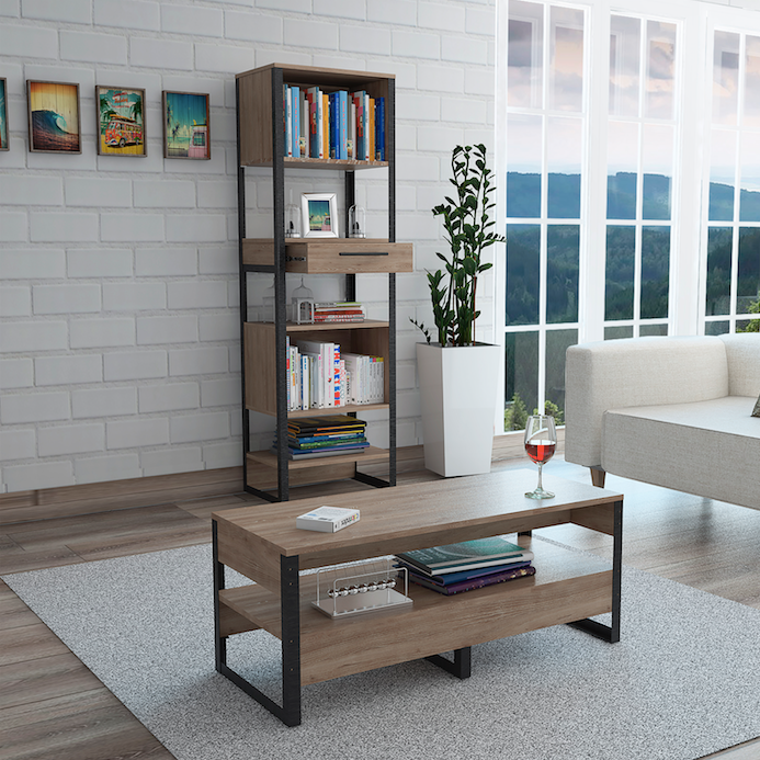 Deco home Combo Magnum Biblioteca+Mesa de Centro Envío gratis