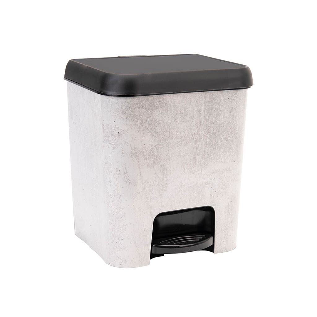 Great plastic Cubo de Pedal Negro IML Cemento 7L