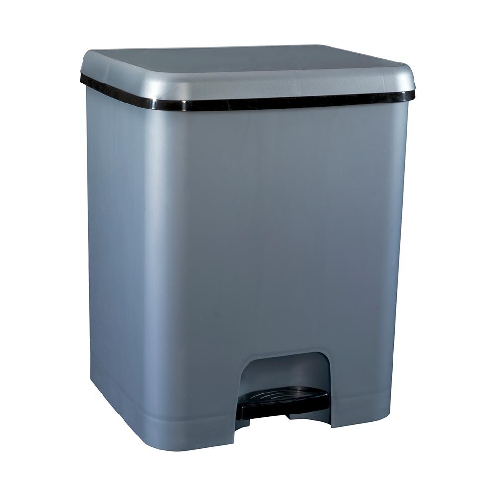 Great plastic Cubo de Pedal Dúo Ecológico Plata 52L