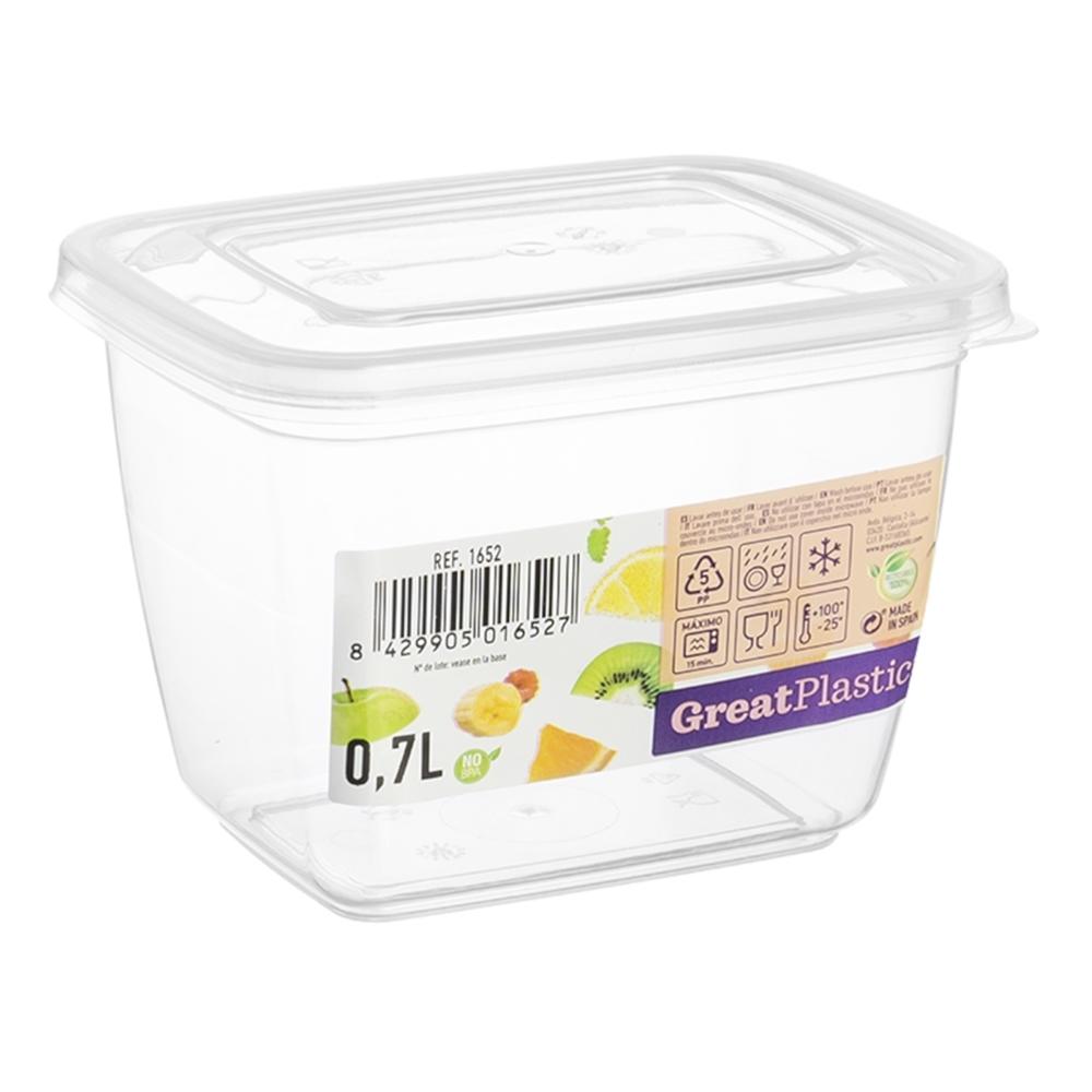 Great plastic Táper Rectangular Aral Micro Natural 0.7L