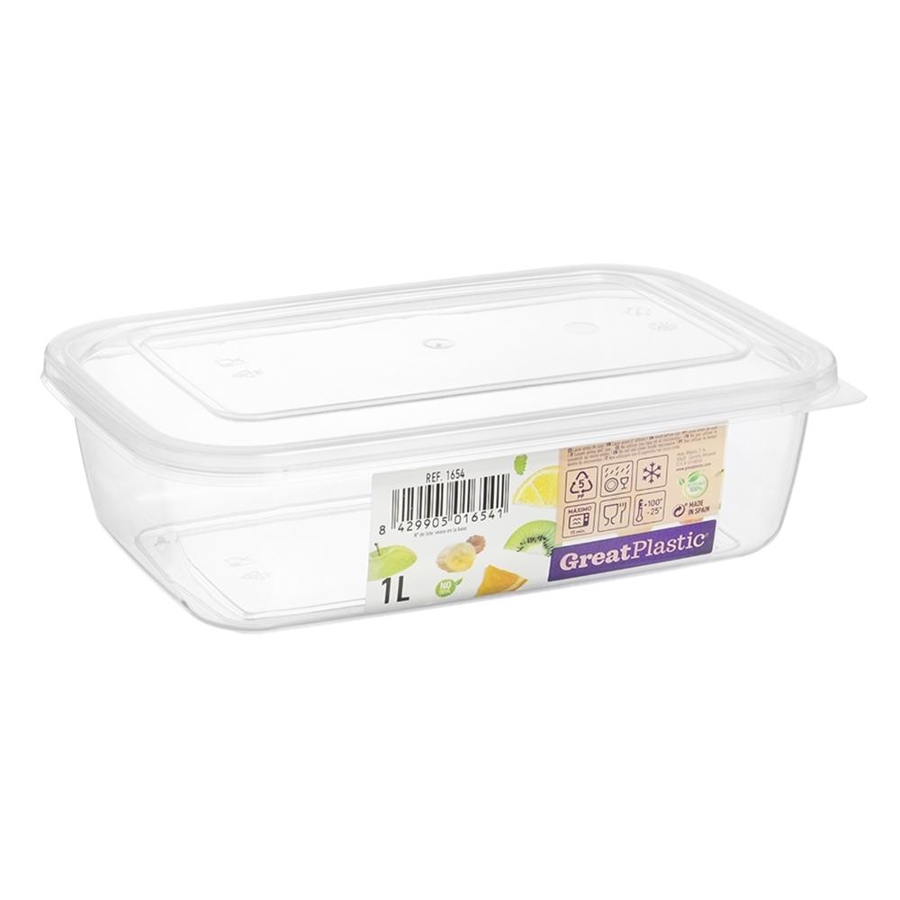 Great plastic Táper Rectangular Aral Micro Natural 1L