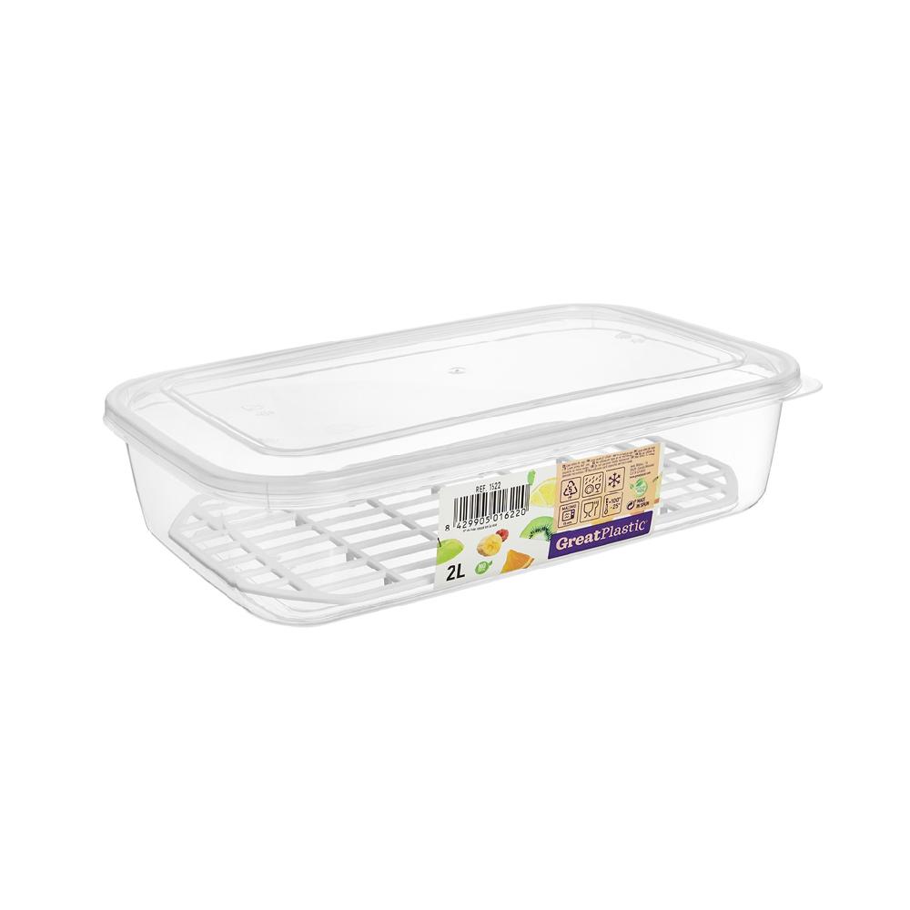 Great plastic Taper Rectangular Aral Micro Con Rejilla 2L. Natural