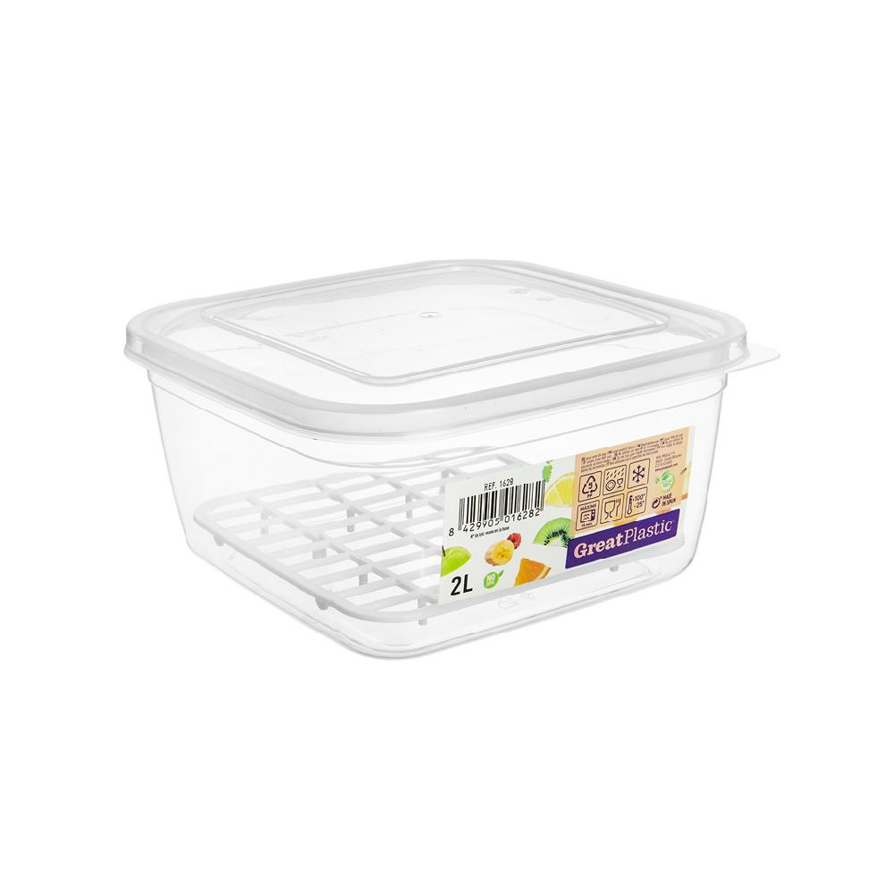 Great plastic Taper Cuadrado Aral Micro Con Rejilla 2L Natural