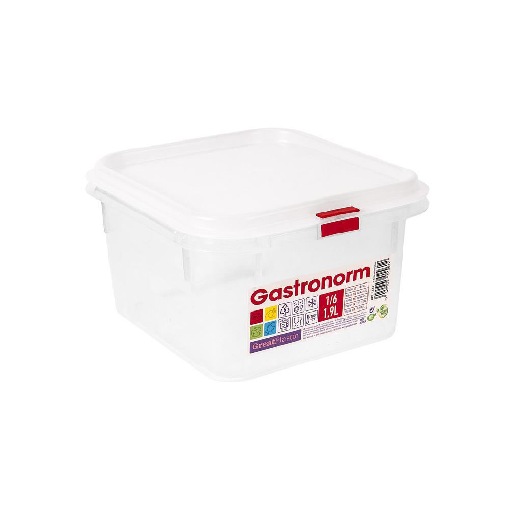 Great plastic Táper Cuadrado 1/6 Gastronorm Micro 176X162X100 1.9L. Natural