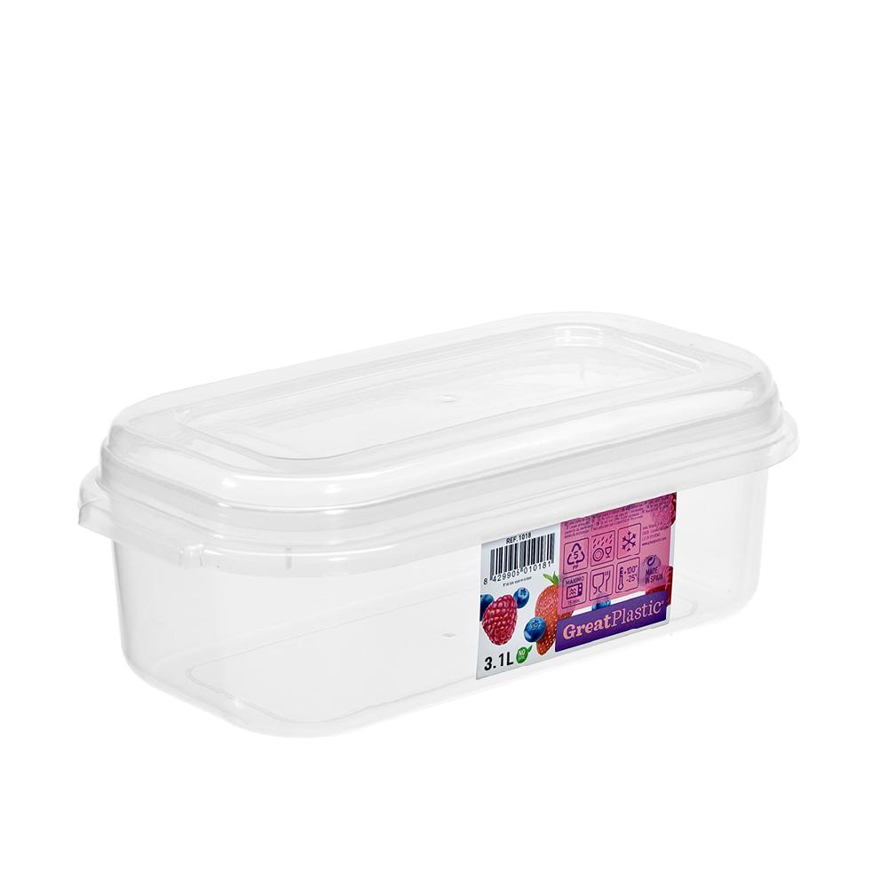 Great plastic Táper Rectangular Elba Micro Natural 3.1L