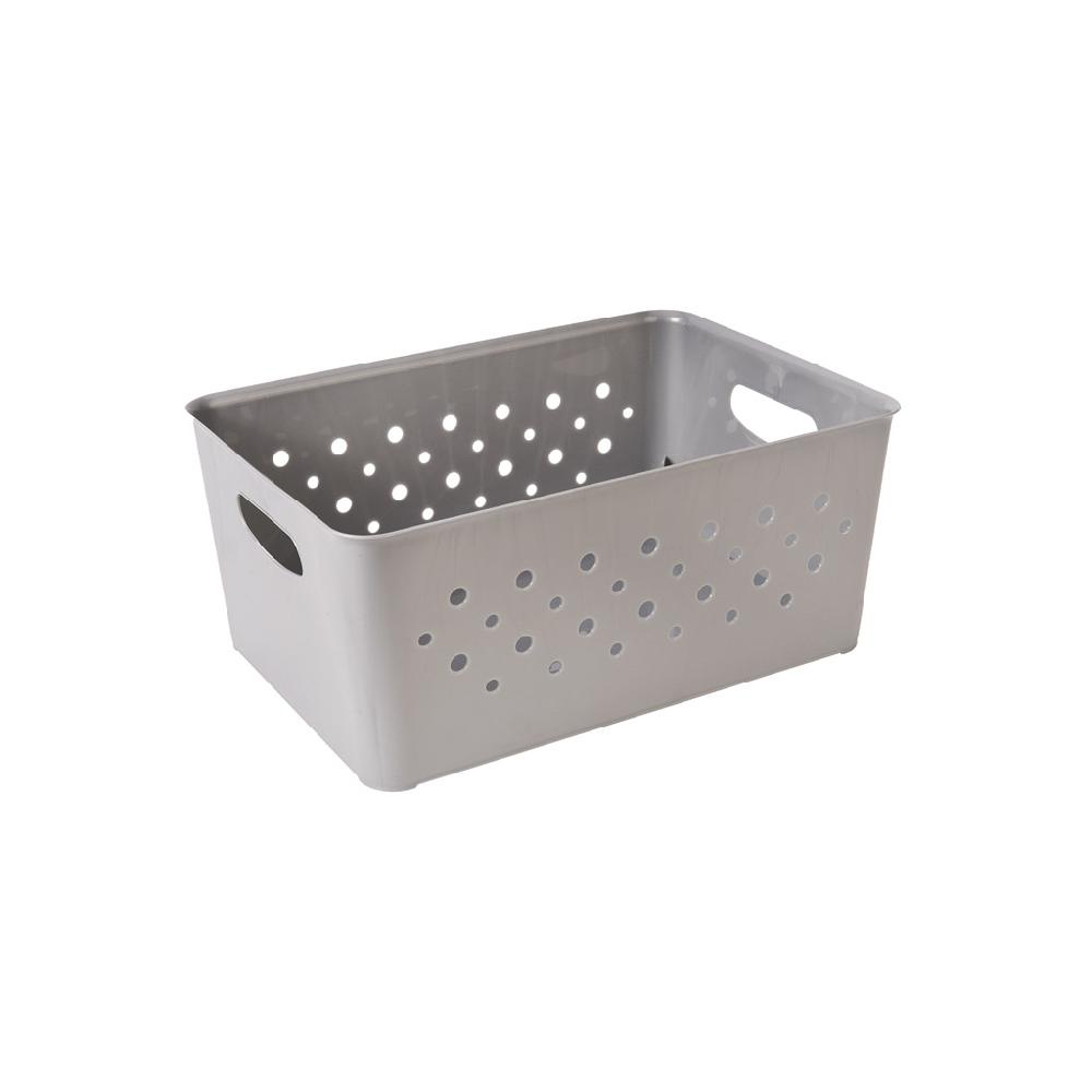 Great plastic Cesto Rectangular Circulos Gris 5.2L Oferta especial de fábrica