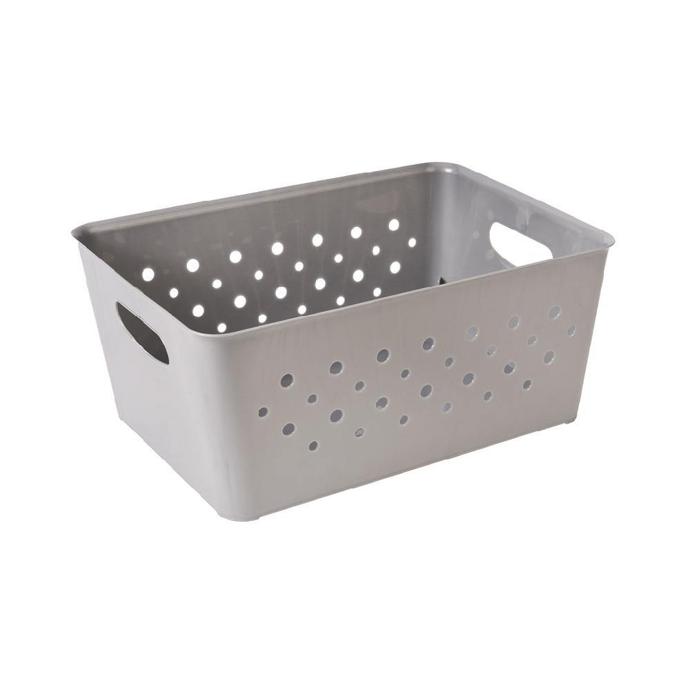 Great plastic Cesto Rectangular Circulos Gris 10L Promoción trimestral