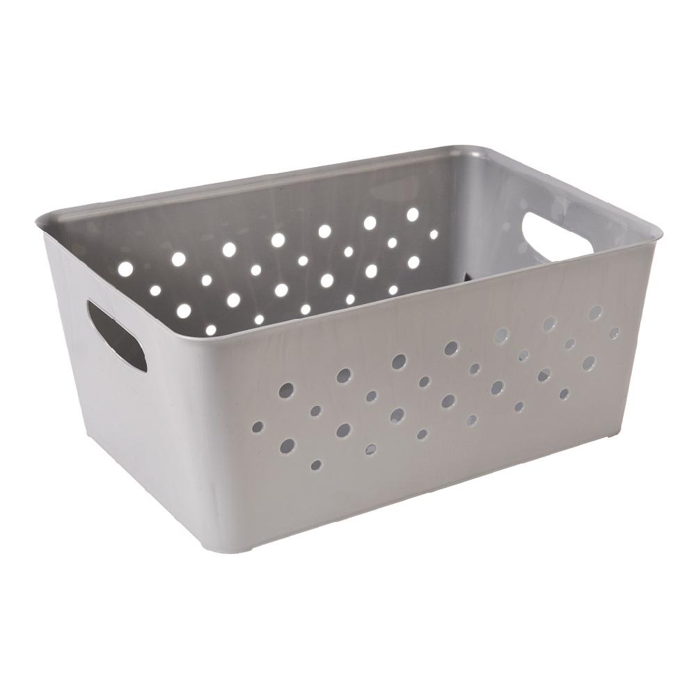 Great plastic Cesto Rectangular Circulos Gris 14L Solo queda un día