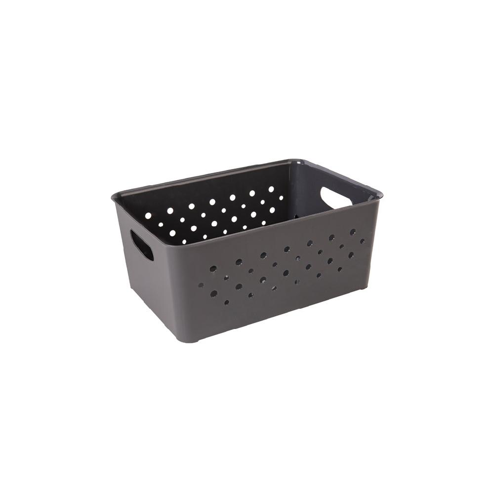 Great plastic Cesto Rectangular Circulos Grafito 3.3L