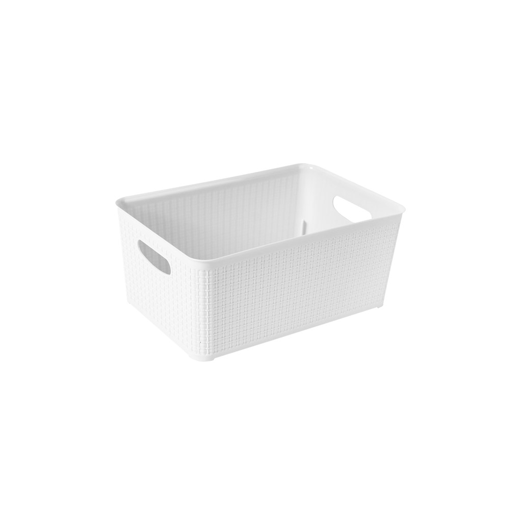 Great plastic Cesto Rectangular Mimbre Blanco 3.3L En oferta