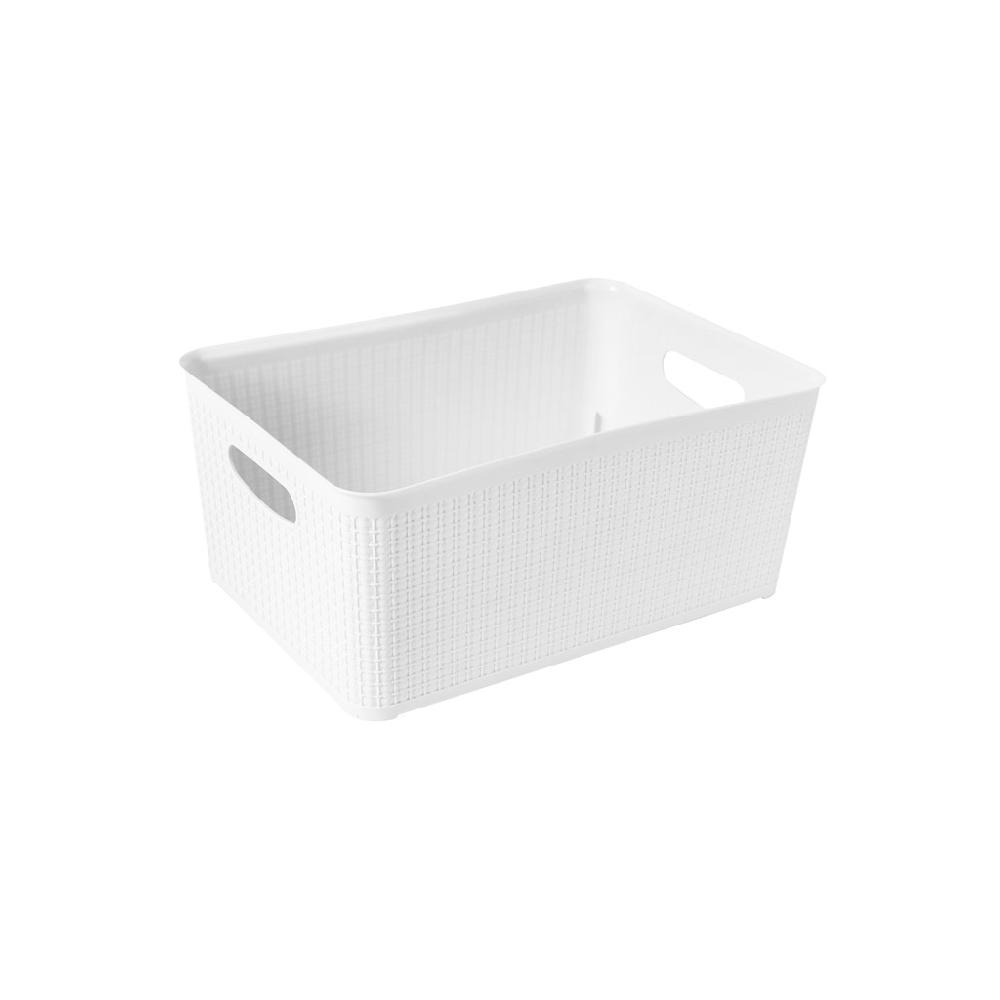 Great plastic Cesto Rectangular Mimbre Blanco 5.2L Libre de impuestos
