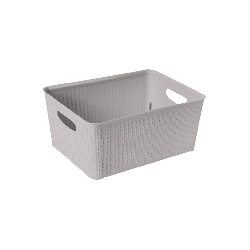 Great plastic Cesto Rectangular Mimbre Gris 10L Ofertas de temporada